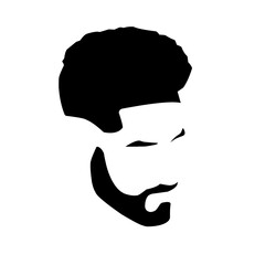 Men hairstyles and haircut with beard vector illustration.
