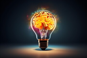 A light bulb with a purple and yellow color on it
