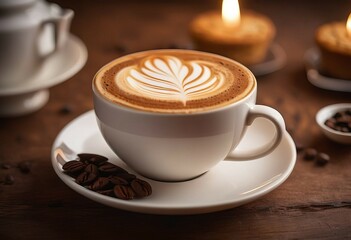 Elegant Cappuccino Rests on Table