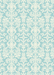seamless pattern with blue flowers