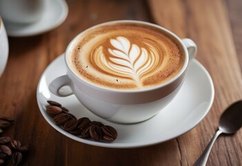 Elegant Cappuccino Rests on Table