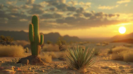 Crédence de cuisine en verre imprimé Cactus landscape of cactus in the desert 