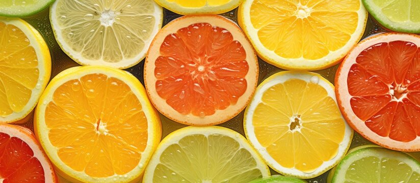 Close up image of citrus fruit slice