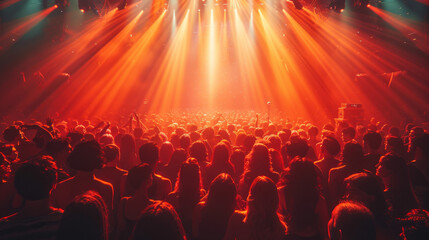 Abstract Background Party Concert Concept. Party people concept. Crowd happy and joyful in club....