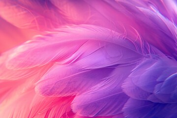 Obraz premium Close-up of a flamingo's bright feathers in shades of pink and red