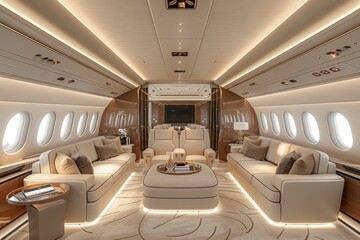 Obraz premium the private jet interior design professional photography