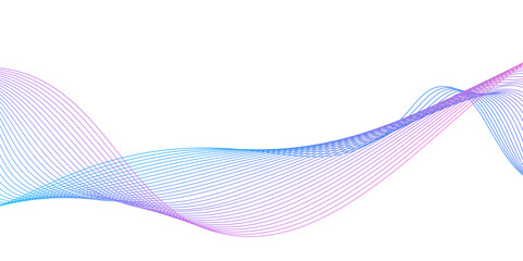 Abstract Shapes created with blue lines in the space. Creative neon colors,Abstract wave of many lines.gradient transition transparent vibration digital background,Curved wavy line, smooth stripe.