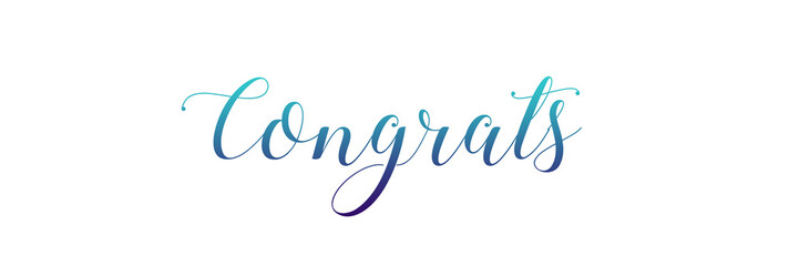 Fototapeta na wymiar CONGRATS PNG calligraphy with gradient colors on transparent background