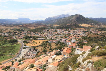 Fototapeta na wymiar Aerial view of Posada, La Caletta, Siniscola in Sardinia, Italy