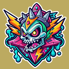 Tshirt sticker of inspired by street art and graffiti culture, incorporating edgy graphics and vibrant colors