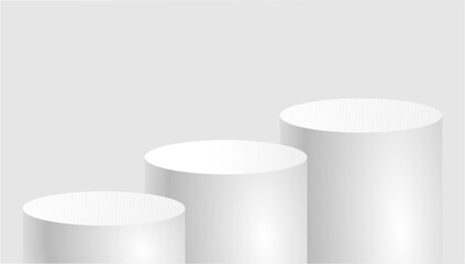 cylinder podium tube circle podium stage 3d Abstract minimal scene mockup products display, Stage showcase. Vector geometric forms
