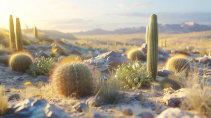 Keuken spatwand met foto landscape of cactus in the desert  © ananda