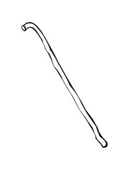Vector drawing. Old wooden stick
