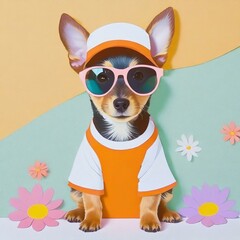 cute dog illustration,generative ai