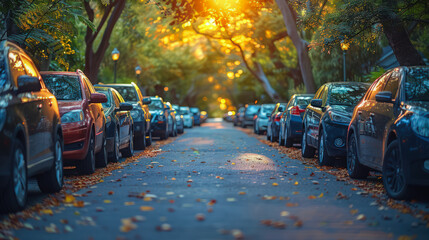 Cars parked on the street