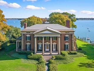 A Georgian-style house colonial estate situated
