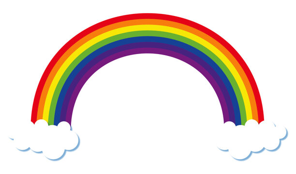 Rainbow pride vector. Rainbow with clouds isolated on transparent background.