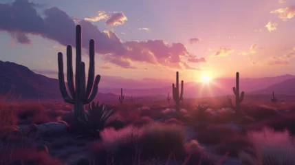 Plexiglas foto achterwand landscape of cactus in the desert  © ananda