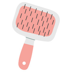 Grooming Brush Single 2 cute on a white background, vector illustration.