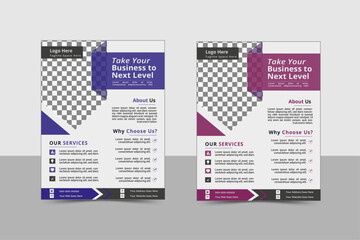 a bundle of 2 templates of different colors a4 flyer template, flyer template layout design, business flyer, flier mockup in bright colors,
perfect for creative professional business, vector template.