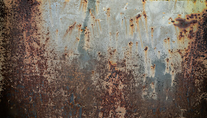 Metal texture with scratches and cracks, grunge background; vintage abstract painting - obrazy, fototapety, plakaty