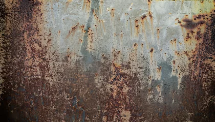 Fotobehang Metal texture with scratches and cracks, grunge background  vintage abstract painting © Uuganbayar