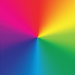 Color wheel circle. RGB color model. Radial gradient background.