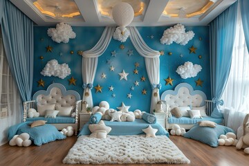 hot air balloon set up backdrop for baby professional photography