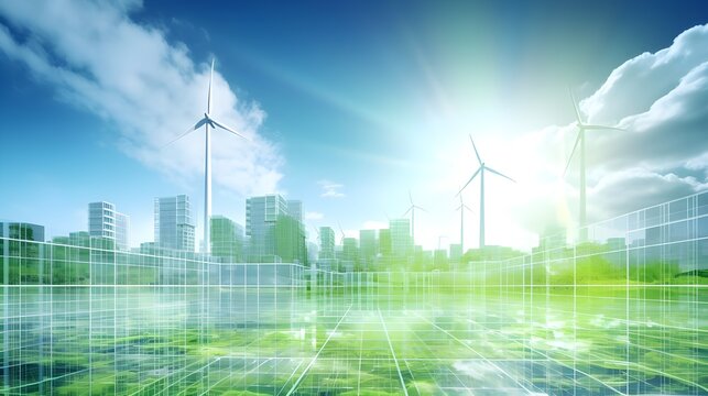 Green metropolis that is environmentally friendly and conserves energy generative ai