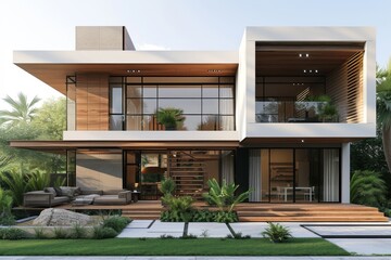 A modern minimalist house in the heart of the bustling city