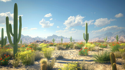 landscape of cactus in the desert	