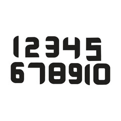 Numbers Digits Countdown Vector 1-10