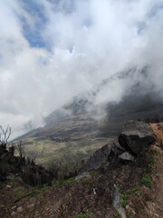 clouds in the mountains