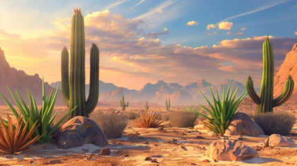 Kissenbezug landscape of cactus in the desert  © ananda