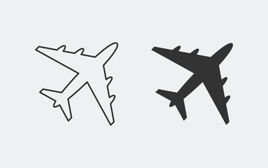 Airplane vector icon. Transport, airplane, plane, travel isolated symbol on white background. Simple isolated symbol EPS 10