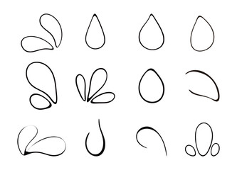 手描き汗のイラスト　アイコン　セット