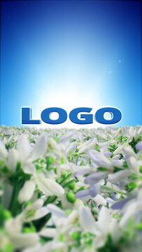 Spring Flowers Logo Sting vertical stories opener for social media 