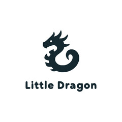 cute little dragon wild animal beast logo vector illustration template design