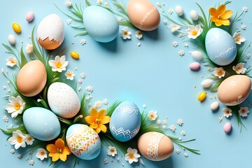 Fototapeta na wymiar Abstract Easter background, Easter eggs.