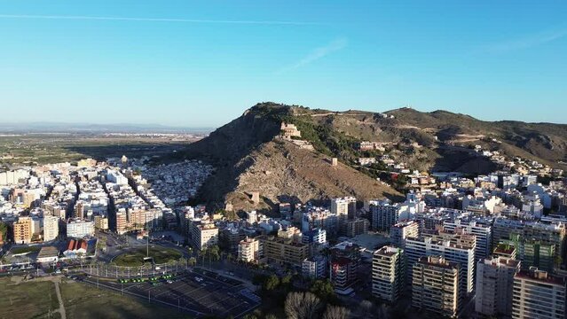 Aerial view of Cullera town in the Valencian Community