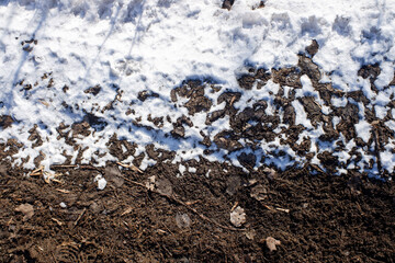 Car footprint in the mud.