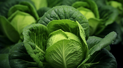 Fototapeta na wymiar Fresh cabbage closeup. Agriculture. Vegetarian organi