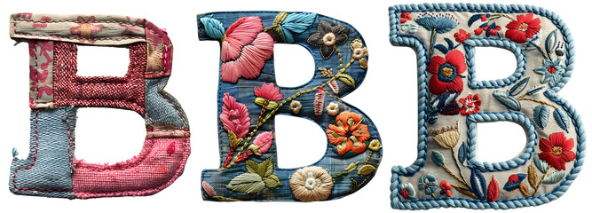 Stylish Letter B Embroidery Stitching