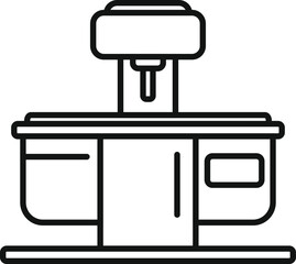 Control machine cnc icon outline vector. Drill mill controller. Construction flash