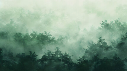 Green Forest Mist Art