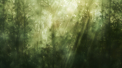 Ethereal Forest Misty Trees