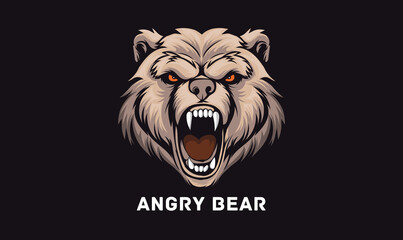 Angry bear logo, gaming logo