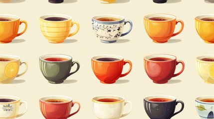 Tea Cups on Beige