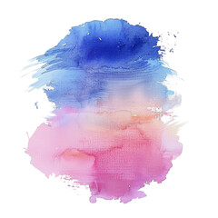 Water color brush painting splash on transparent background