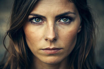 Fototapeta premium Close-up of Woman's Face with Expressive Eyes